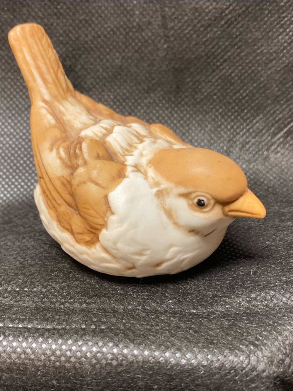 Brown & White Decorative Bird Figurine for Pets Bird Display Porcelain House l